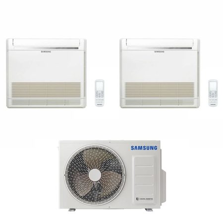 Condizionatore Samsung Dual Split Console A Pavimento 9000+12000 Btu Inverter Aj040Txj2Kg/Eu A+++