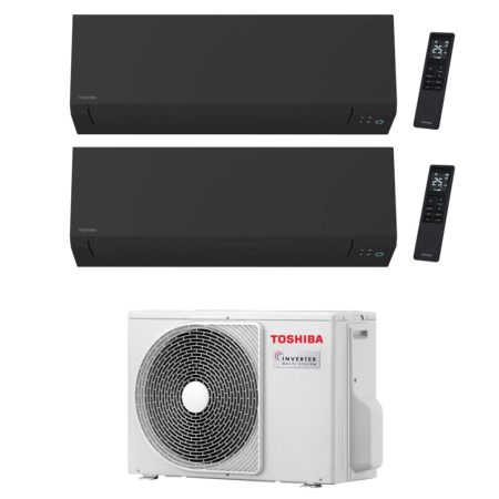 Condizionatore Toshiba Dual Split Shorai Edge Black 12000+12000 Btu Wifi Inverter Ras-2M14G3Avg-E A+++