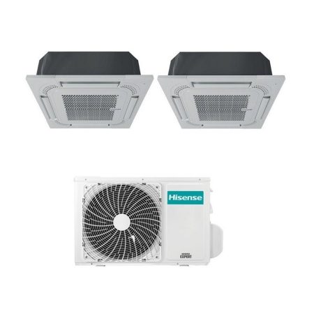 Hisense Condizionatore Cassetta A 4 Vie Dual Split Inverter Gas R32 12000+12000 Btu 2Amw52U4Rxc A++